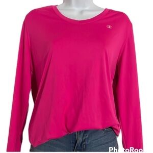 𝅺CHAMPION Women’s Pink Long Sleeve Dry-Fit Athletic Shirt!